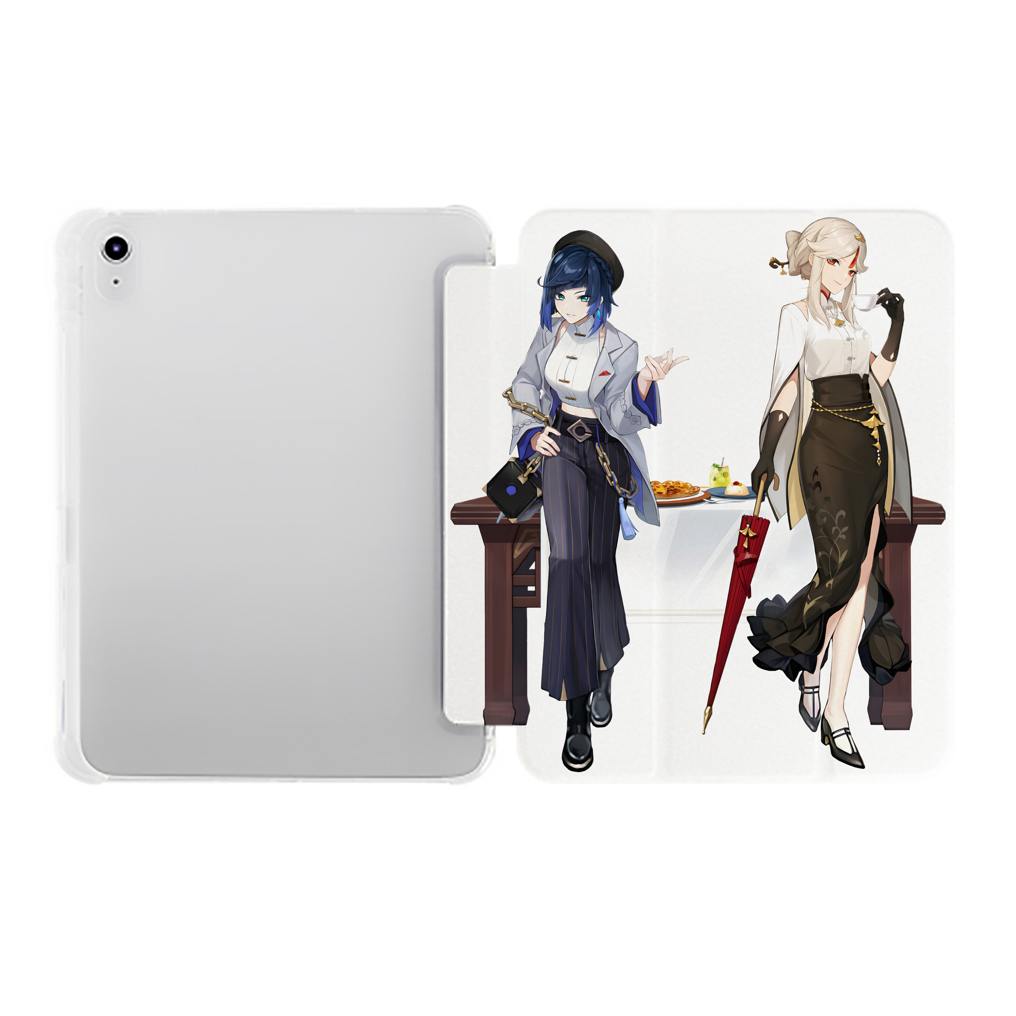 げんし神 夜兰 やらん genshin Yaran IPad ケース ペン収納付き 三つ折りスタンド PUレザー×シリコン 対応機種9.5/10.5/10.9インチ
